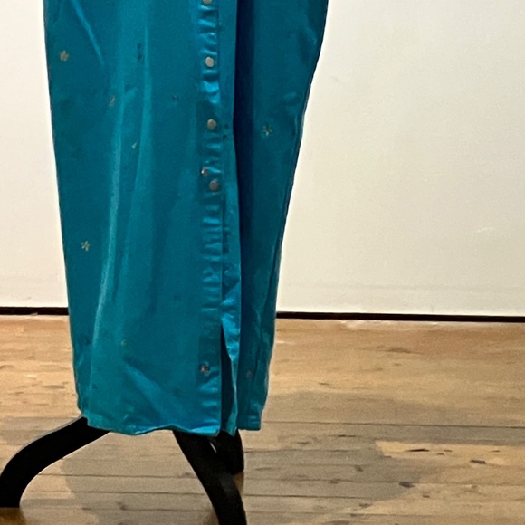 Denim & Co Blue embroidered button-down maxi dress - Picture 8 of 13